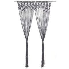 Macrame Curtain 140x240 cm Cotton Anthracite