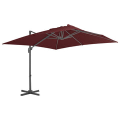 vidaXL Cantilever Garden Parasol with Aluminium Pole Bordeaux Red 400x300 cm 1