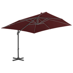 vidaXL Cantilever Garden Parasol with Aluminium Pole Bordeaux Red 400x300 cm 2