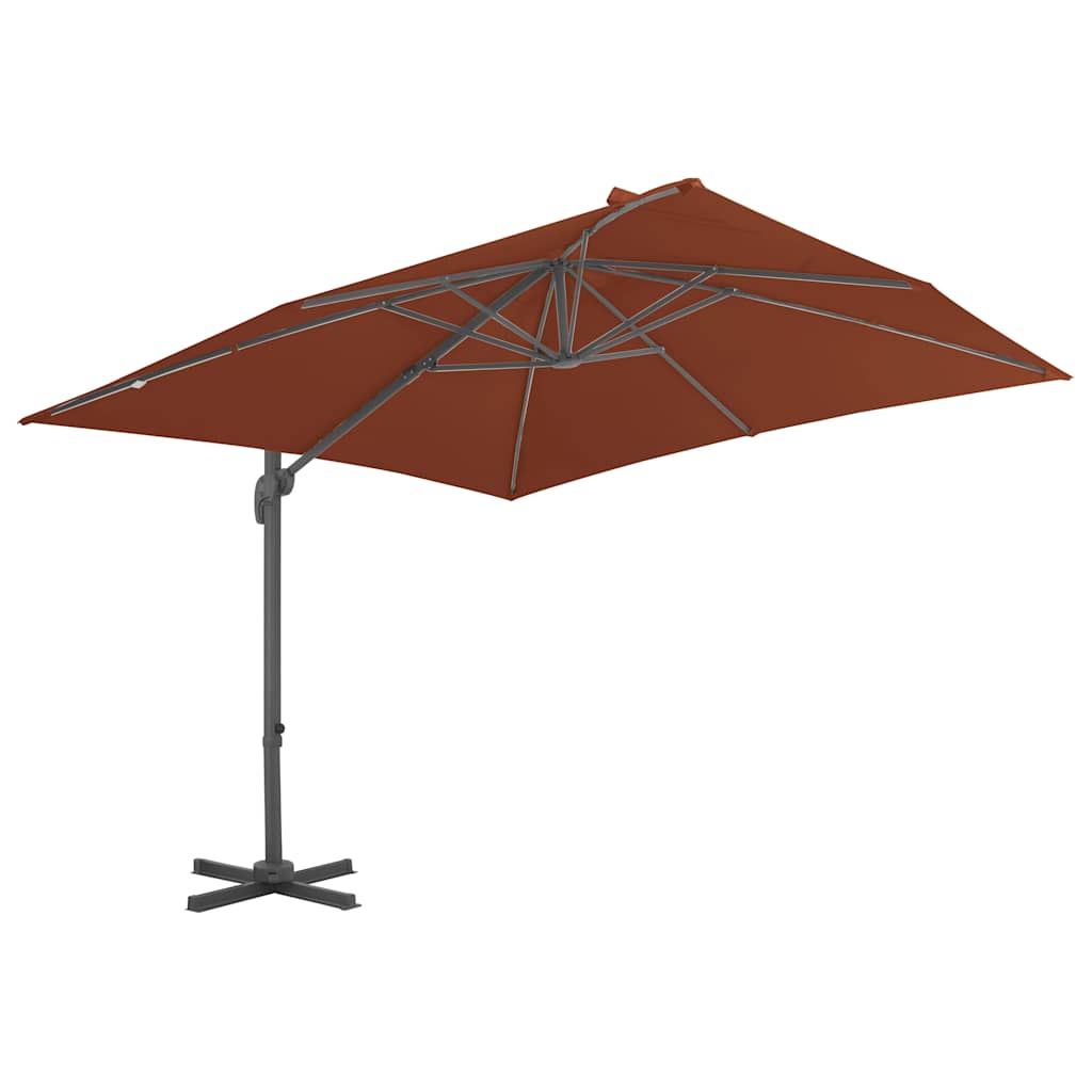vidaXL Cantilever Garden Parasol with Aluminium Pole Terracotta 400x300 cm 2