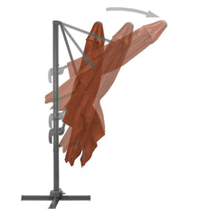 vidaXL Cantilever Garden Parasol with Aluminium Pole Terracotta 400x300 cm 5