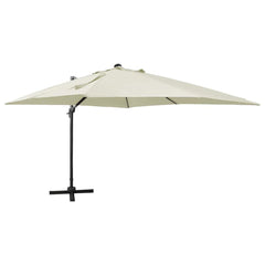 vidaXL Cantilever Garden Parasol with Pole and LED Lights Sand 300 cm 1