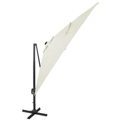 vidaXL Cantilever Garden Parasol with Pole and LED Lights Sand 300 cm 4