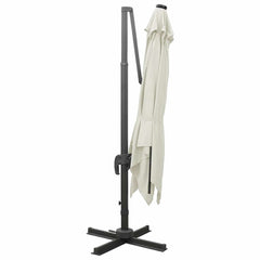 vidaXL Cantilever Garden Parasol with Pole and LED Lights Sand 300 cm 5