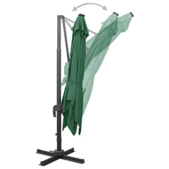 vidaXL Cantilever Garden Parasol with Pole and LED Lights Green 300 cm 5