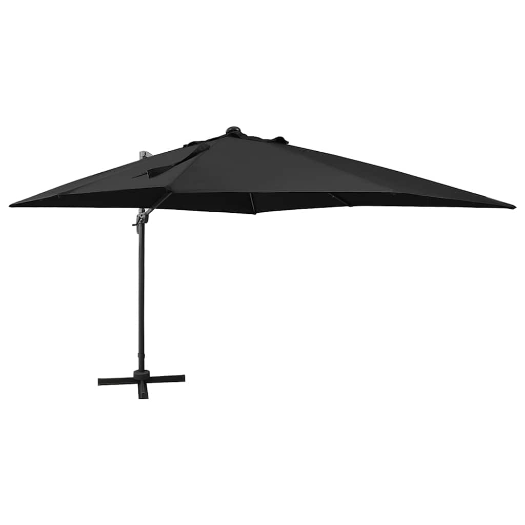 vidaXL Cantilever Garden Parasol with Pole and LED Lights Black 300 cm 1