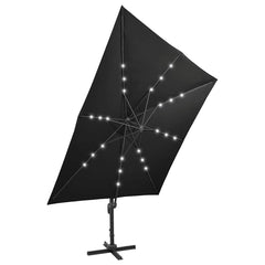 vidaXL Cantilever Garden Parasol with Pole and LED Lights Black 300 cm 5