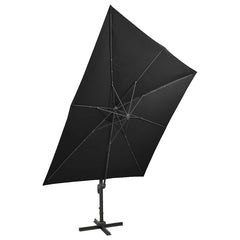 vidaXL Cantilever Garden Parasol with Pole and LED Lights Black 300 cm 6