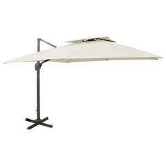 vidaXL Cantilever Garden Parasol with Double Top 300x300 cm Sand 1