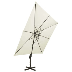 vidaXL Cantilever Garden Parasol with Double Top 300x300 cm Sand 2