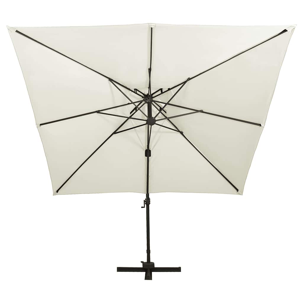 vidaXL Cantilever Garden Parasol with Double Top 300x300 cm Sand 3