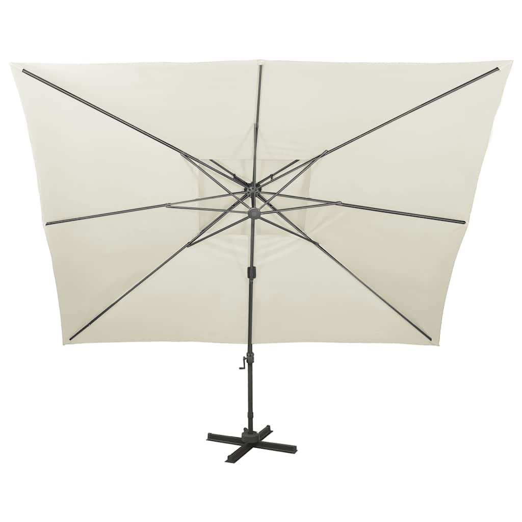 vidaXL Cantilever Garden Parasol with Double Top Sand 400x300 cm 3