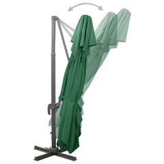 vidaXL Cantilever Garden Parasol with Double Top Green 400x300 cm 4
