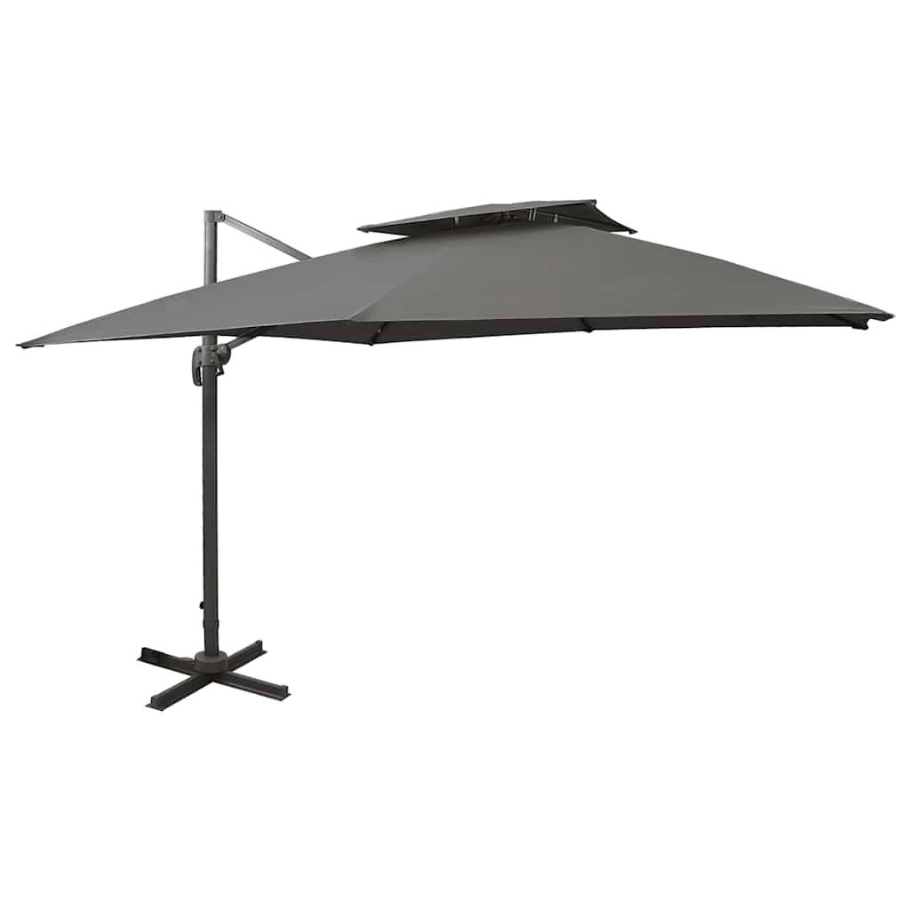 vidaXL Cantilever Garden Parasol with Double Top 300x300 cm Anthracite 1