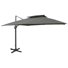 vidaXL Cantilever Garden Parasol with Double Top 300x300 cm Anthracite 1