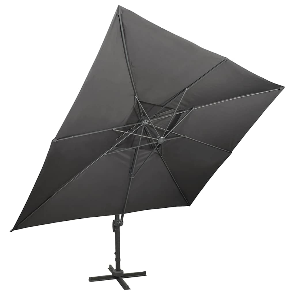 vidaXL Cantilever Garden Parasol with Double Top Anthracite 400x300 cm 2