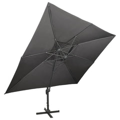 vidaXL Cantilever Garden Parasol with Double Top Anthracite 400x300 cm 2