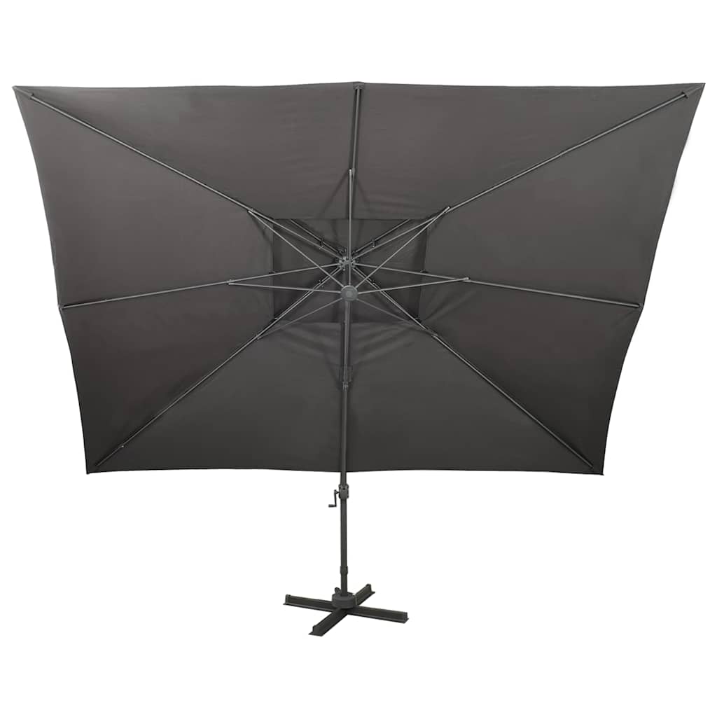 vidaXL Cantilever Garden Parasol with Double Top Anthracite 400x300 cm 3