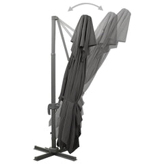 vidaXL Cantilever Garden Parasol with Double Top Anthracite 400x300 cm 5
