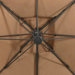 vidaXL Cantilever Garden Parasol with Double Top 300x300 cm Taupe 6