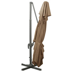 vidaXL Cantilever Garden Parasol with Double Top Taupe 400x300 cm 4