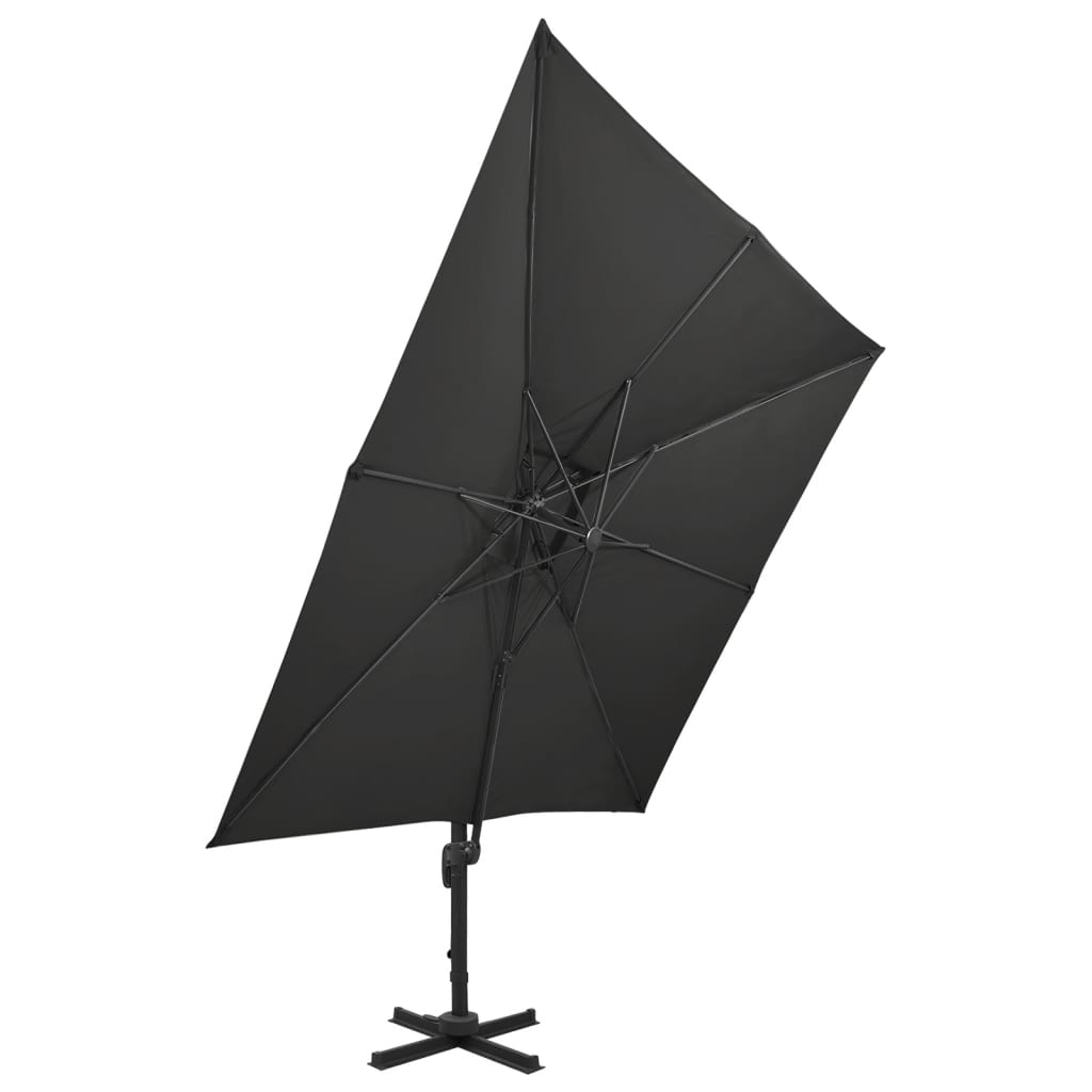 vidaXL Cantilever Garden Parasol | Black | Fabric with PA coating 2