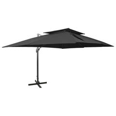 vidaXL Cantilever Garden Parasol with Double Top Black 400x300 cm 1
