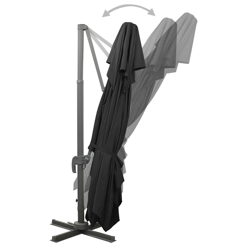 vidaXL Cantilever Garden Parasol with Double Top Black 400x300 cm 5