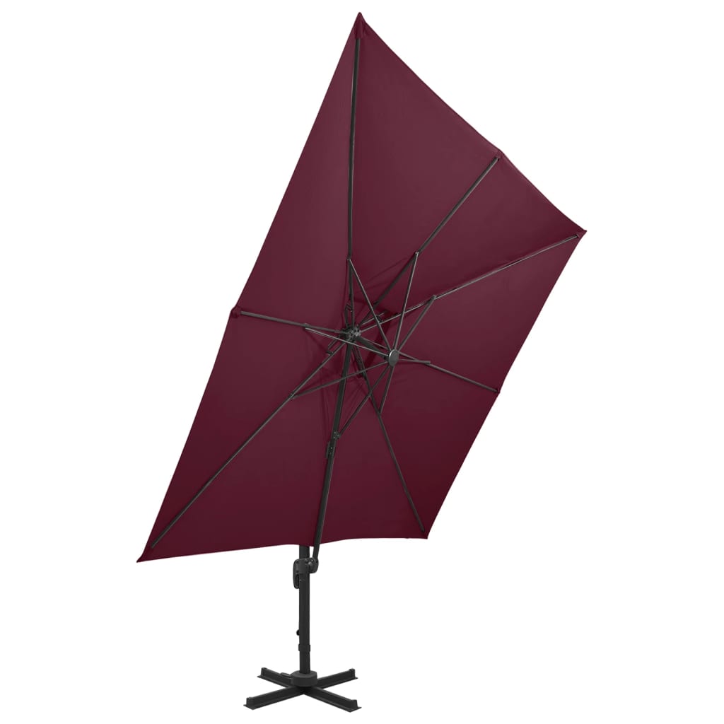 vidaXL Cantilever Garden Parasol | Bordeaux red 2