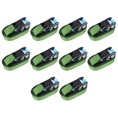 vidaXL Ratchet Tie Down Straps 10 pcs 800 daN 6 m Green 1