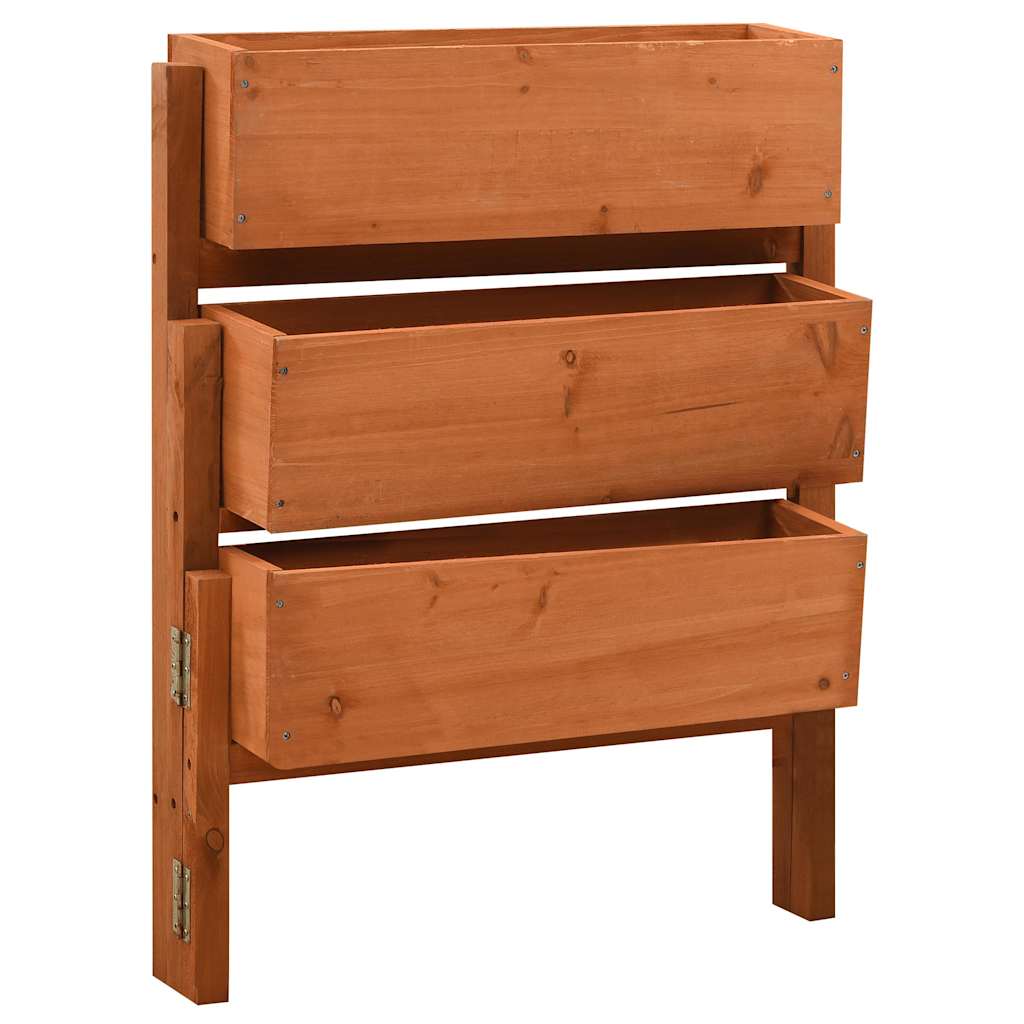 vidaXL Planter | Orange | Solid Firwood | Medium | Foldable | Planter 1