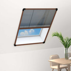 vidaXL Plisse Insect Screen for Windows Aluminium Brown 80x100 cm 1
