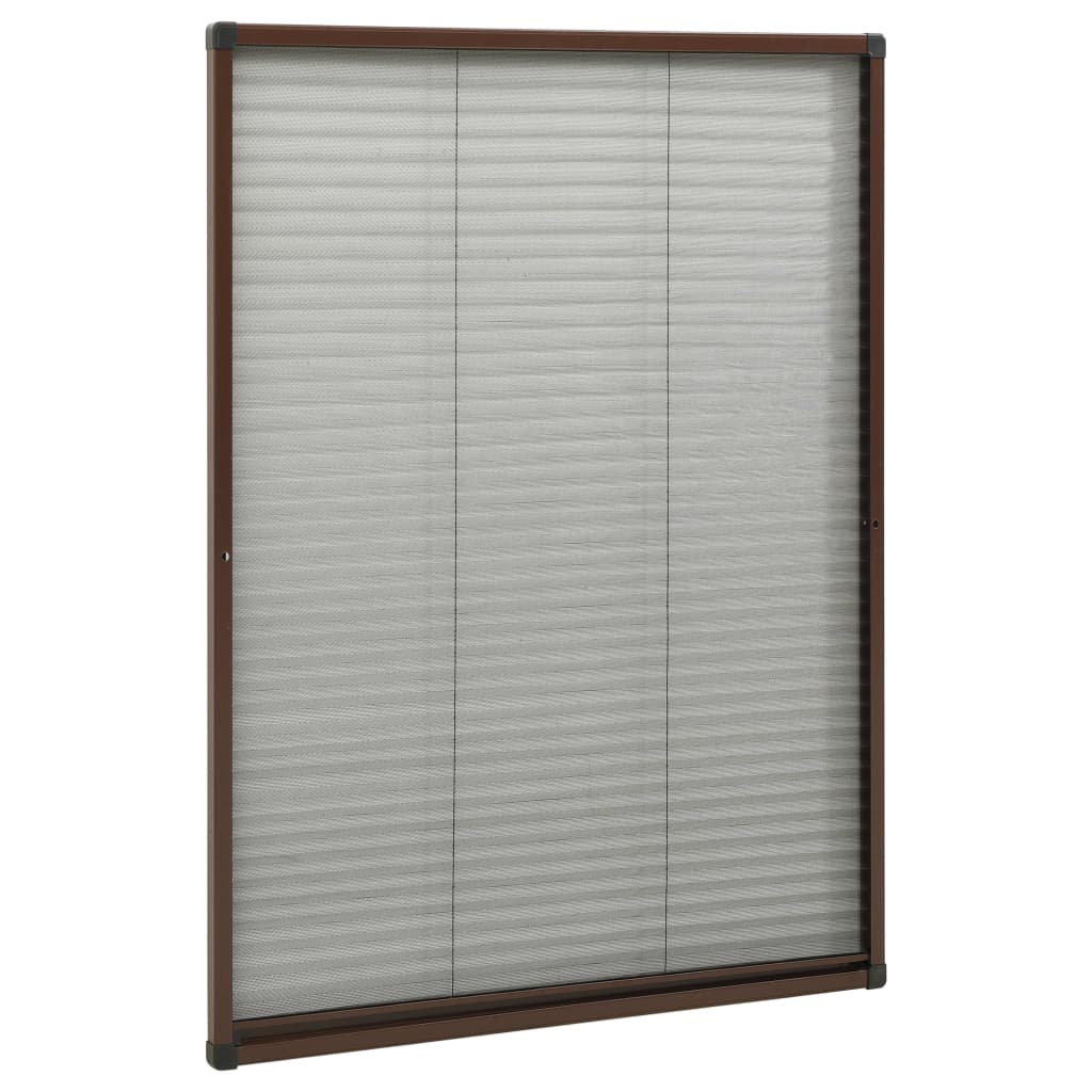 vidaXL Plisse Insect Screen for Windows Aluminium Brown 80x120 cm 3