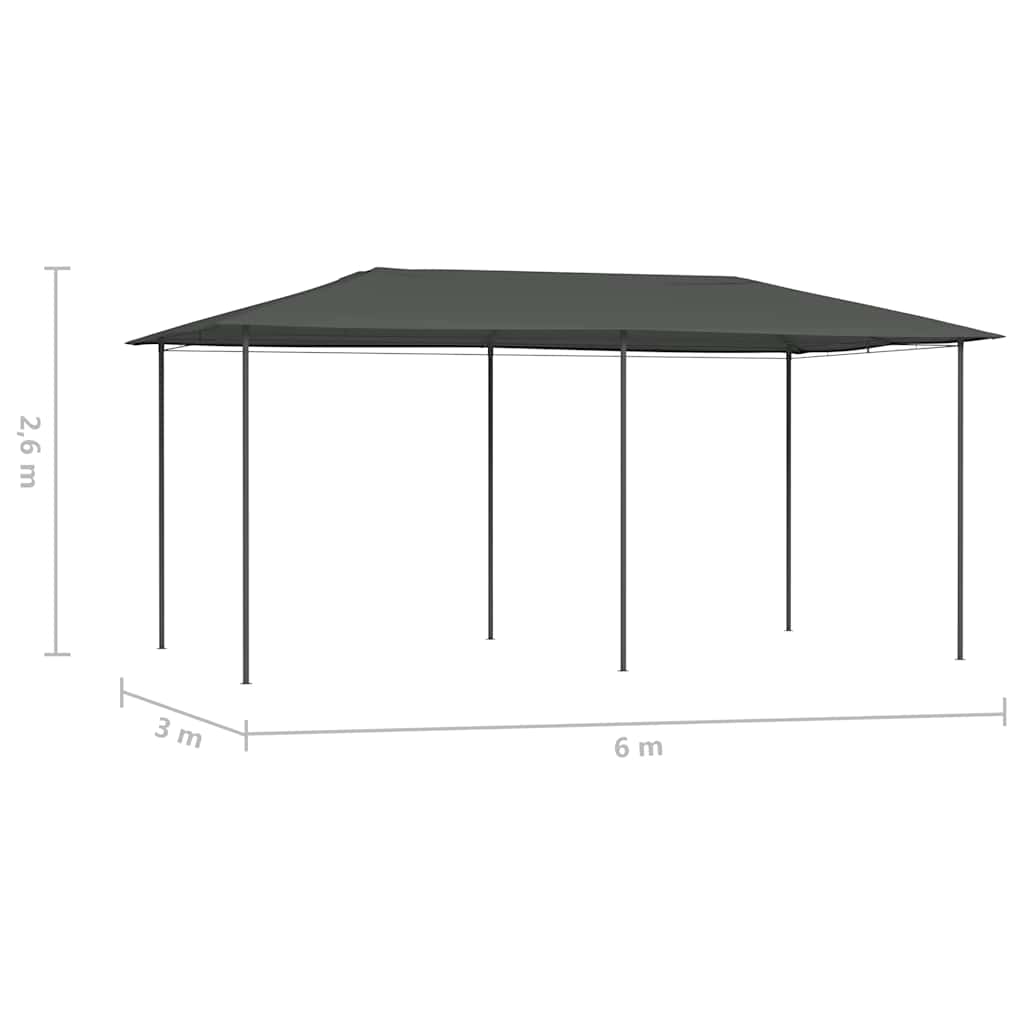vidaXL Gazebo 2.98x5.3x2.59 m Anthracite 160 g/m² 4