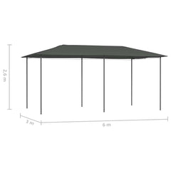 vidaXL Gazebo 2.98x5.3x2.59 m Anthracite 160 g/m² 4