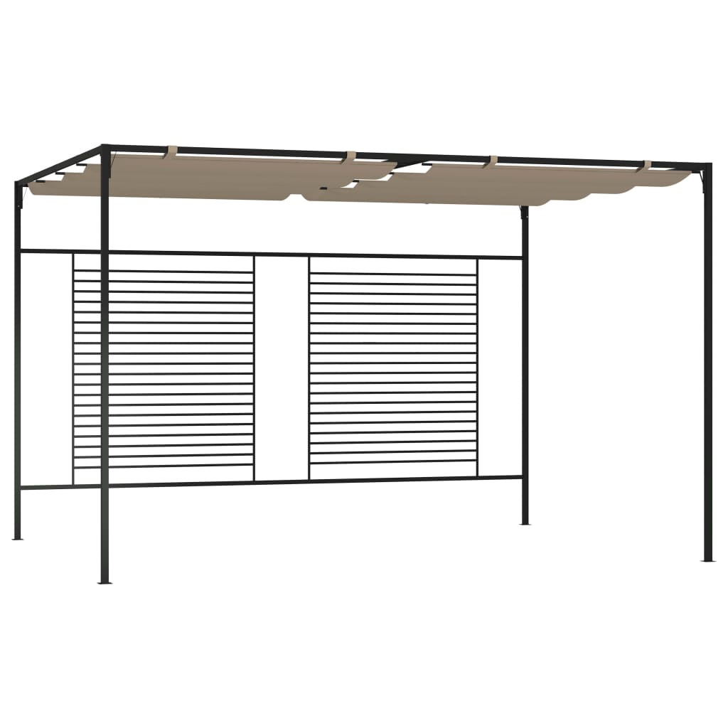 Gazebo with Retractable Roof 3x4x2,3 m 180 g/m² Taupe