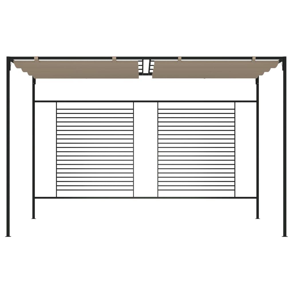 Gazebo with Retractable Roof 3x4x2,3 m 180 g/m² Taupe