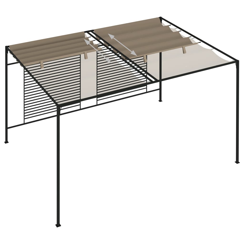 Gazebo with Retractable Roof 3x4x2,3 m 180 g/m² Taupe