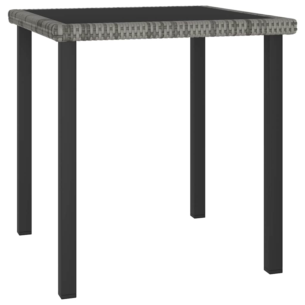 Garden Dining Table Poly Rattan Grey 70 x 70 x 73 cm