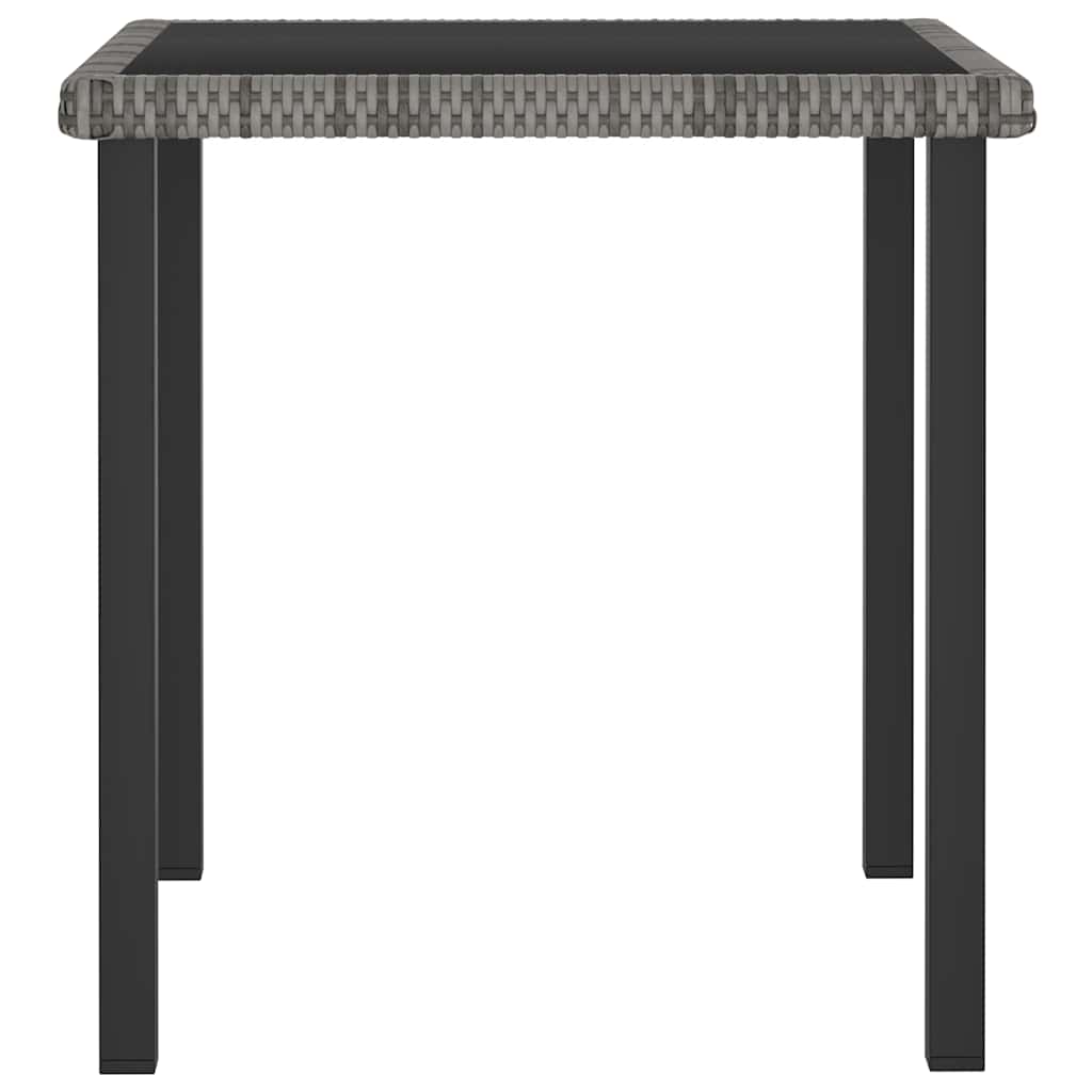 Garden Dining Table Poly Rattan Grey 70 x 70 x 73 cm