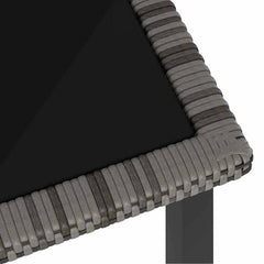 Garden Dining Table Poly Rattan Grey 70 x 70 x 73 cm