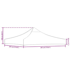 vidaXL Party Tent Roof 3x3 m Burgundy 270 g/m² 5