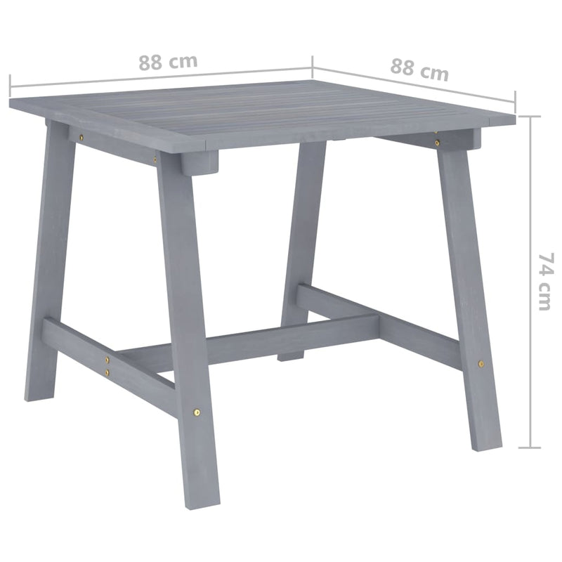 5 Piece Garden Dining Set Grey Solid Acacia Wood