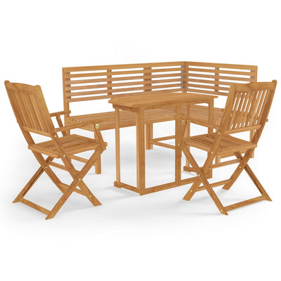 4 Piece Bistro Set Solid Acacia Wood