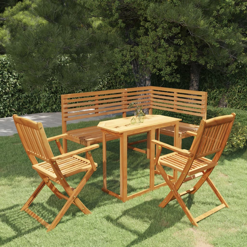 4 Piece Bistro Set Solid Acacia Wood