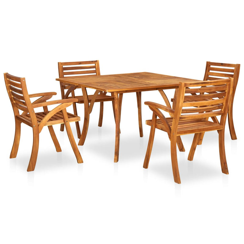 5 Piece Garden Dining Set Solid Acacia Wood