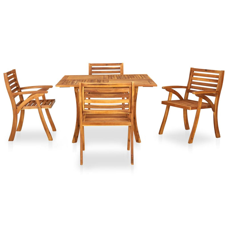 5 Piece Garden Dining Set Solid Acacia Wood