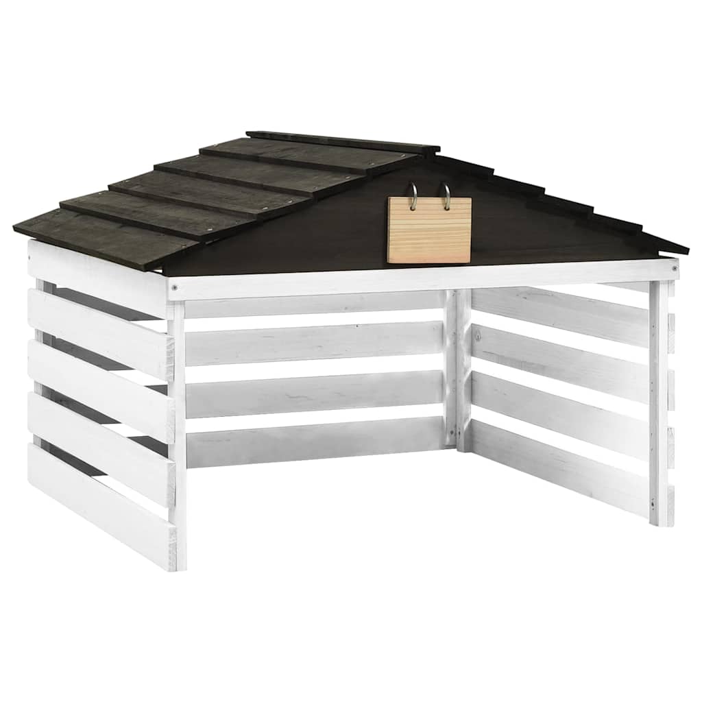Robotic Lawn Mower Garage 78x74x54 cm Firwood Black and white