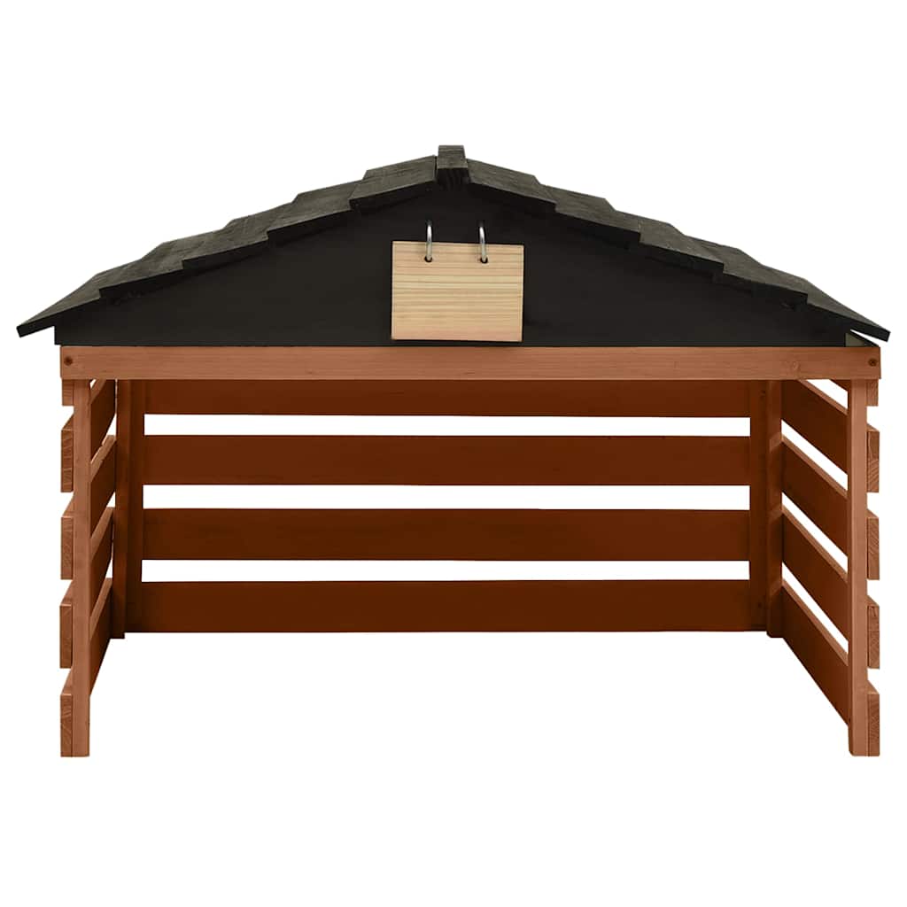 Robotic Lawn Mower Garage 78x74x54 cm Firwood Black and brown