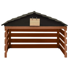 Robotic Lawn Mower Garage 78x74x54 cm Firwood Black and brown